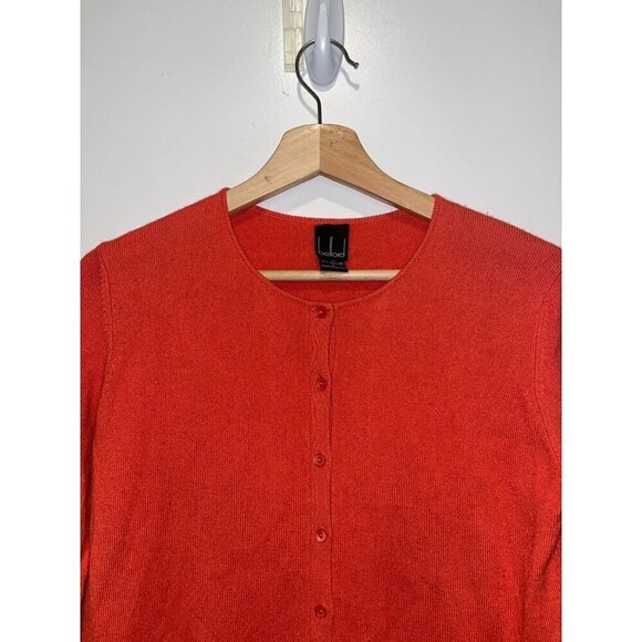 Beloid 100% Cashmere Womens Cardigan Sweater Red Long Sleeve Button Front Size S - Picture 2 of 8